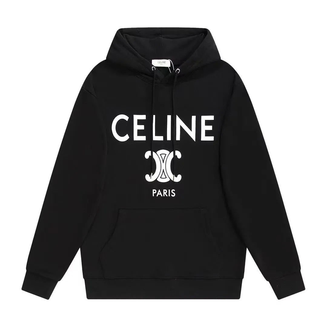【CELINE】 セリーヌ パーカー ブラック プリント 長袖 M-3XL sweat151