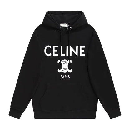 【CELINE】 セリーヌ パーカー ブラック プリント 長袖 M-3XL sweat151