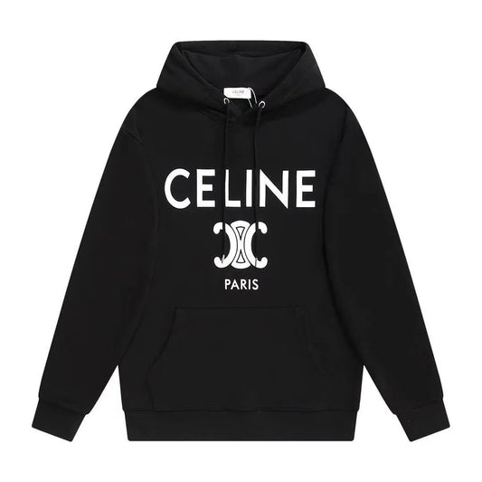 【CELINE】 セリーヌ パーカー ブラック プリント 長袖 M-3XL sweat151