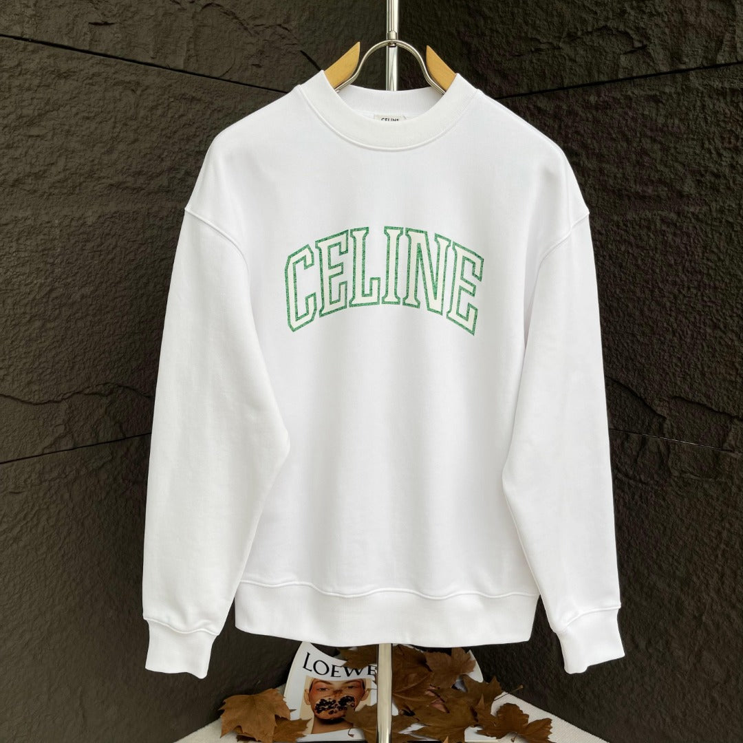 CELINE レタリング コットン 長袖Tシャツ YW007