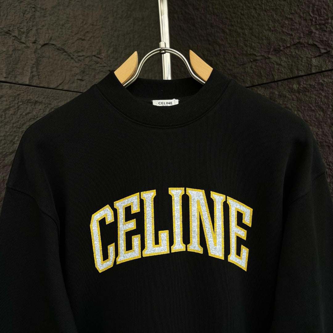 CELINE レタリング コットン 長袖Tシャツ YW007