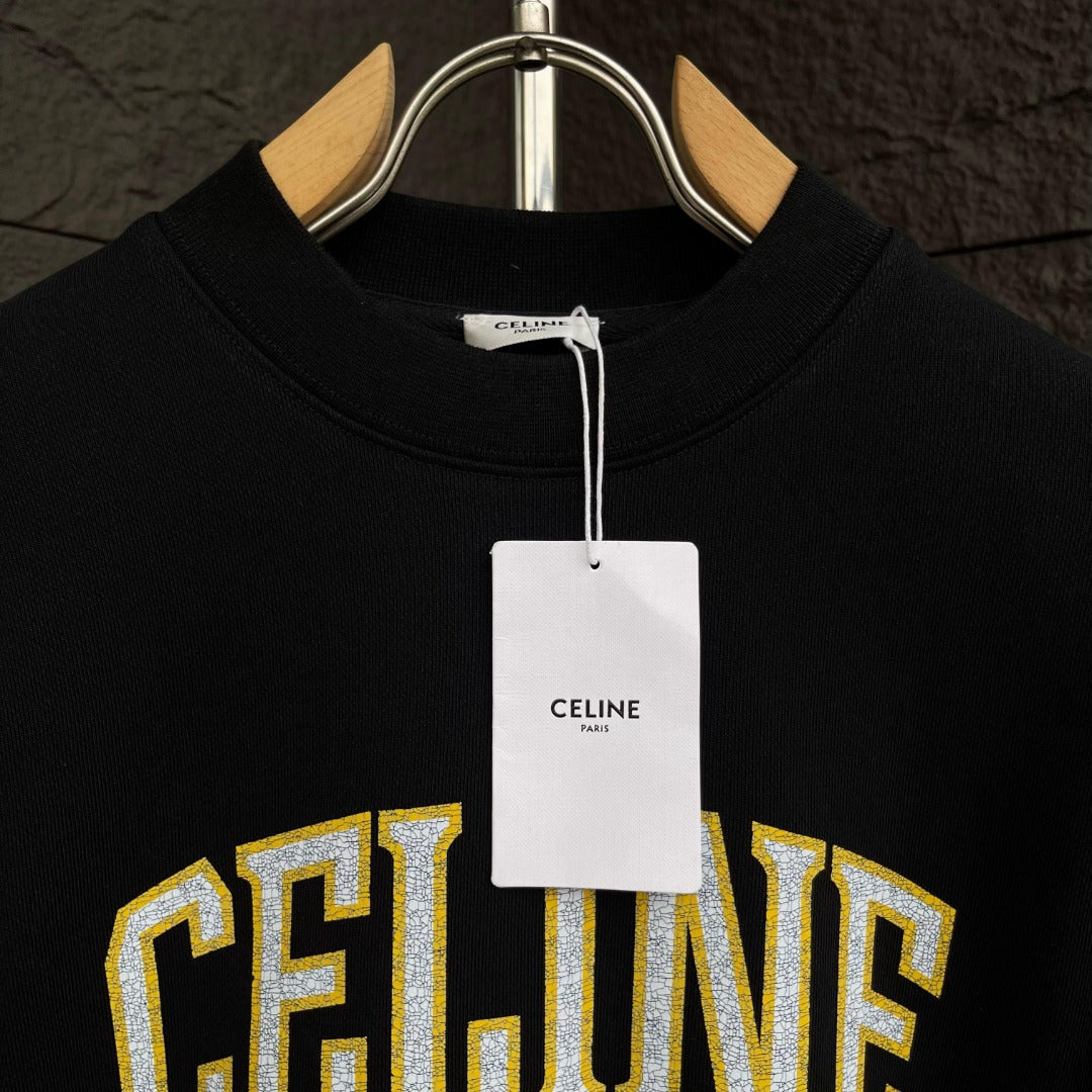 CELINE レタリング コットン 長袖Tシャツ YW007