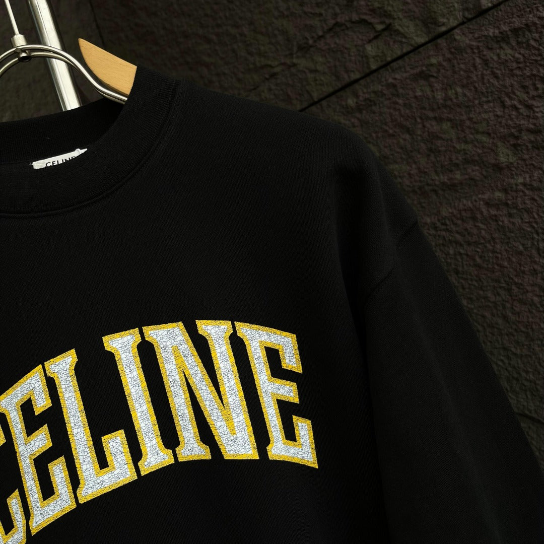 CELINE レタリング コットン 長袖Tシャツ YW007