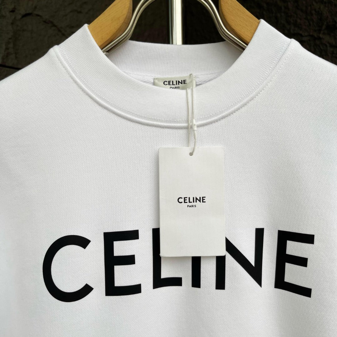 CELINE レタリング コットン 長袖Tシャツ YW003
